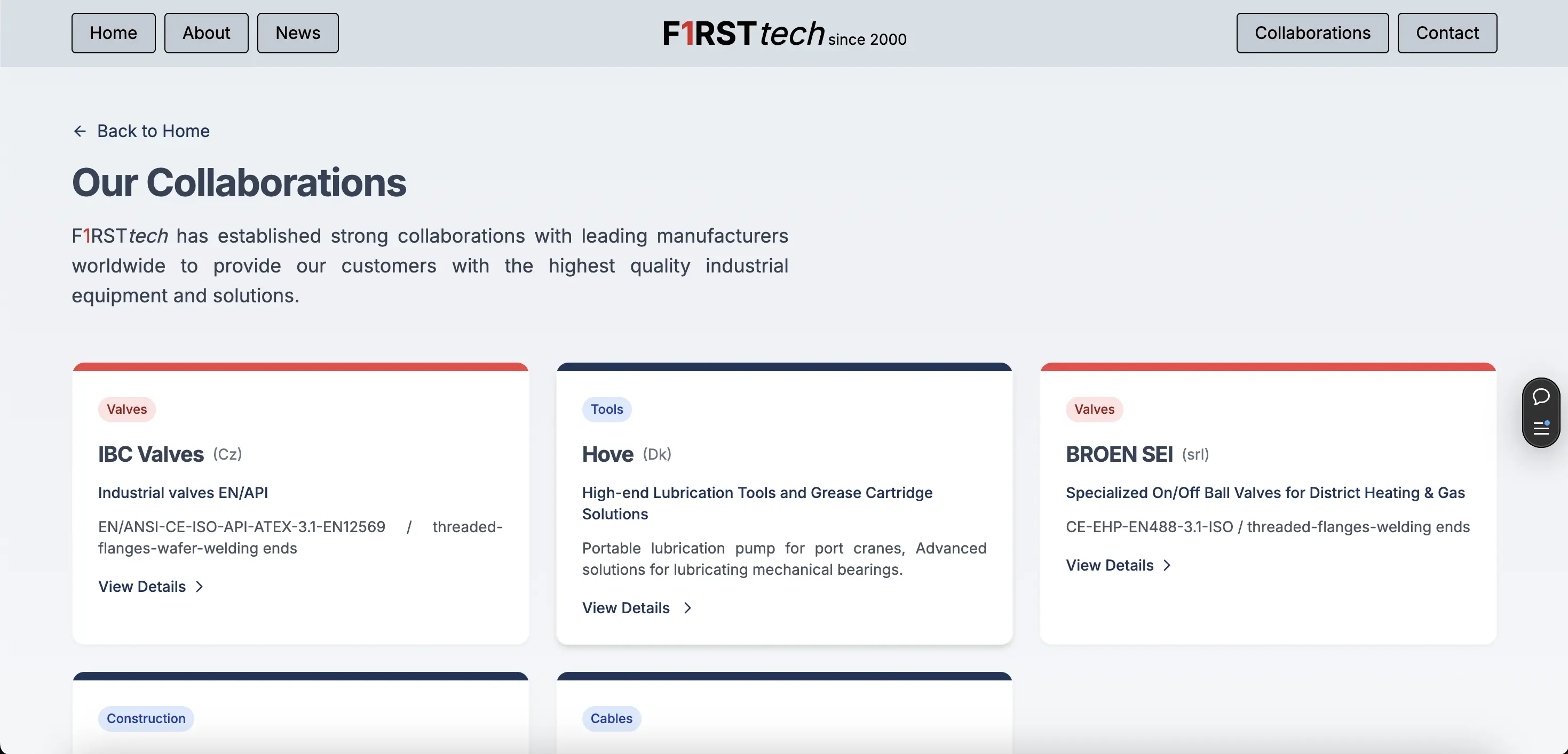 Proiect portofoliu: FirstTech - Echipamente Industriale