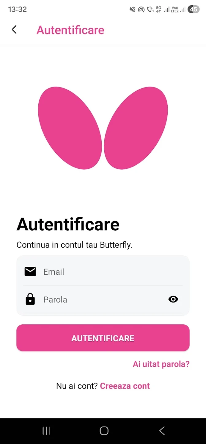 Aplicația My Butterfly — pas intermediar în fluxul de recomandare