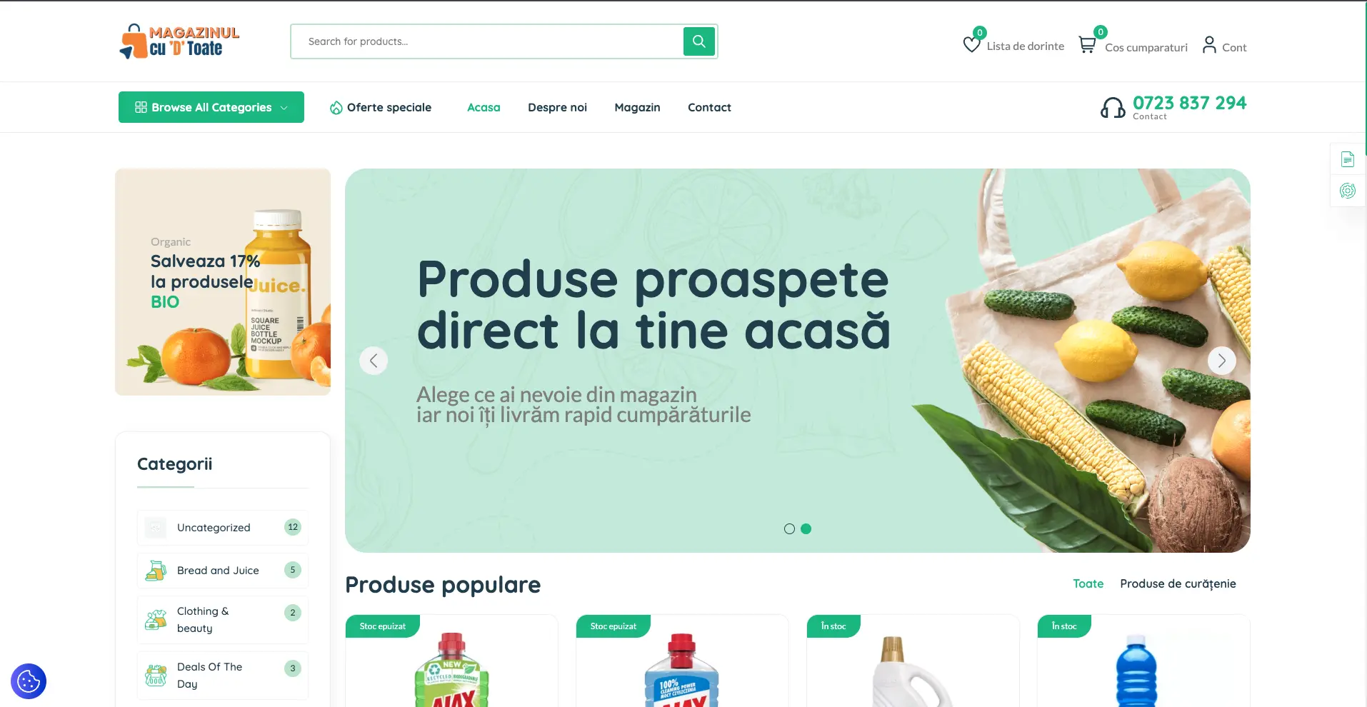 Proiect portofoliu: D‑Toate — Magazin online