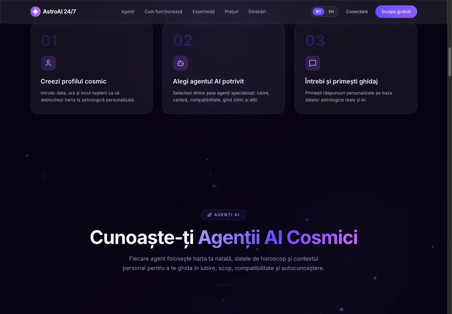 AstroAI: pașii de utilizare și prezentarea agenților