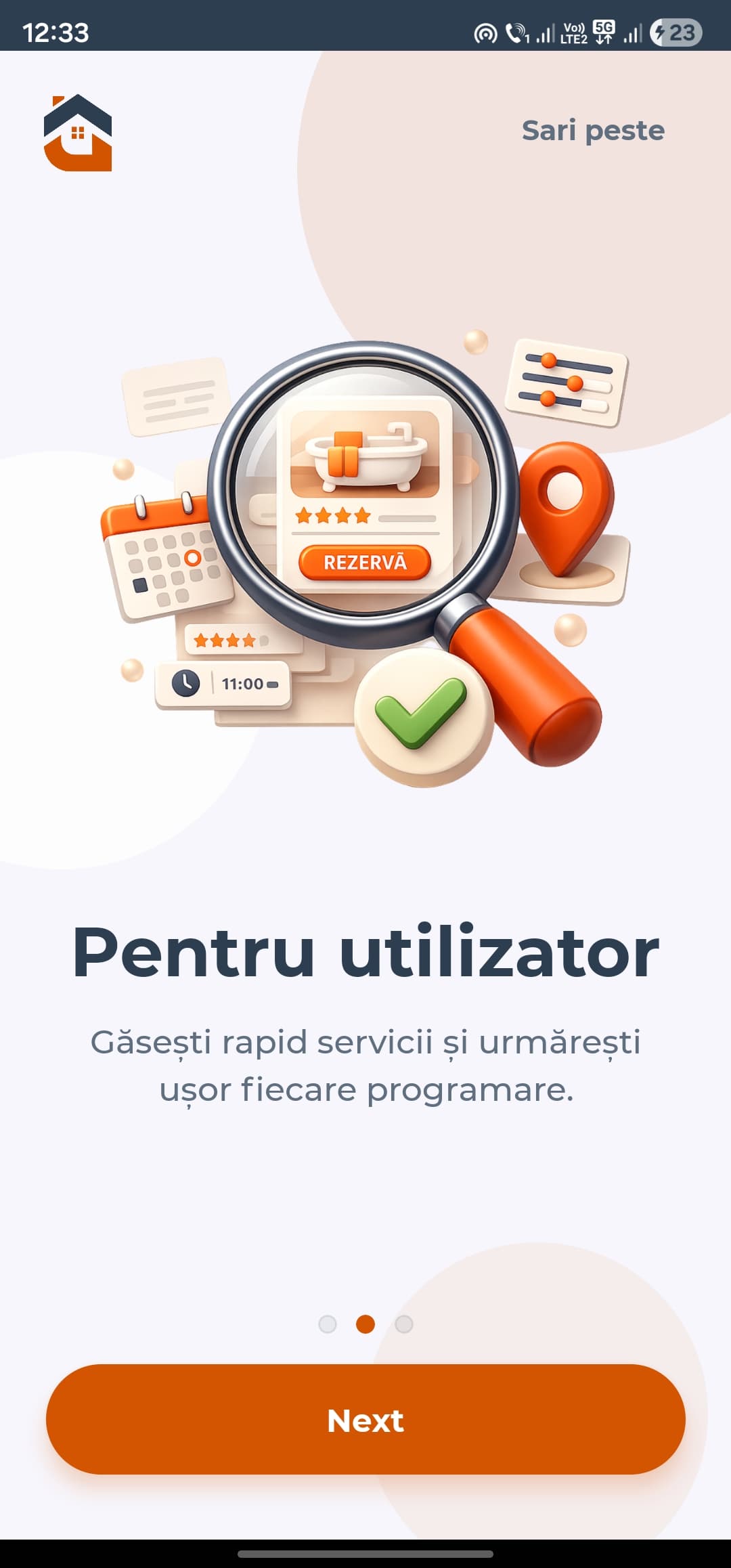 AInevoie — onboarding cu pașii principali din aplicație