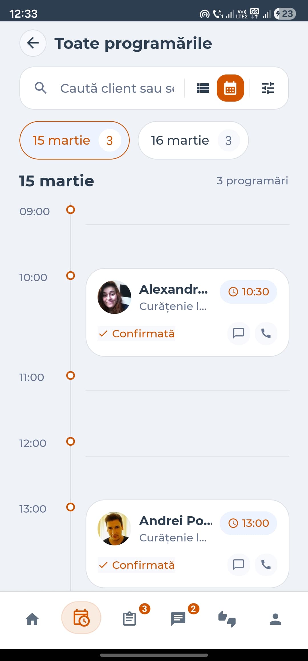 AInevoie — calendarul prestatorului pentru gestionarea cererilor