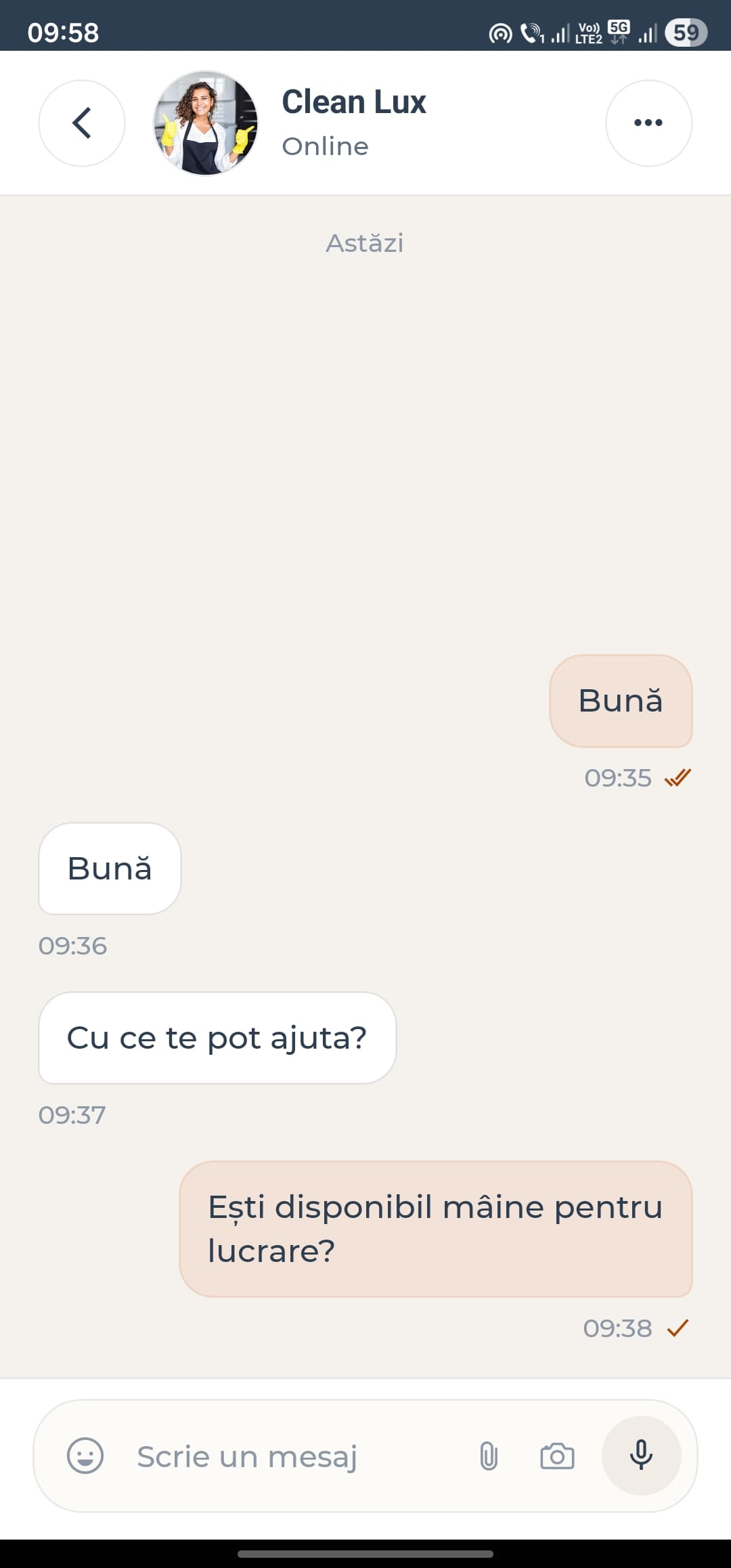 AInevoie — chat între client și prestator