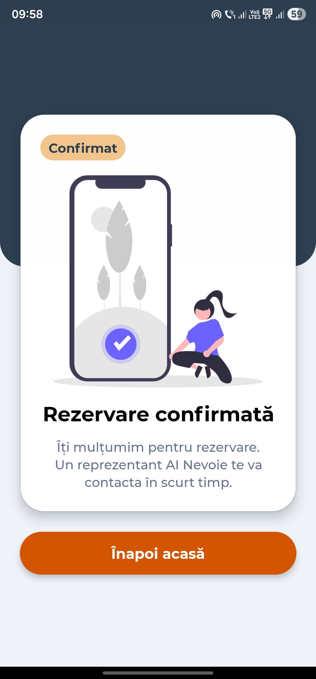 AInevoie — confirmare rezervare pentru servicii de curățenie