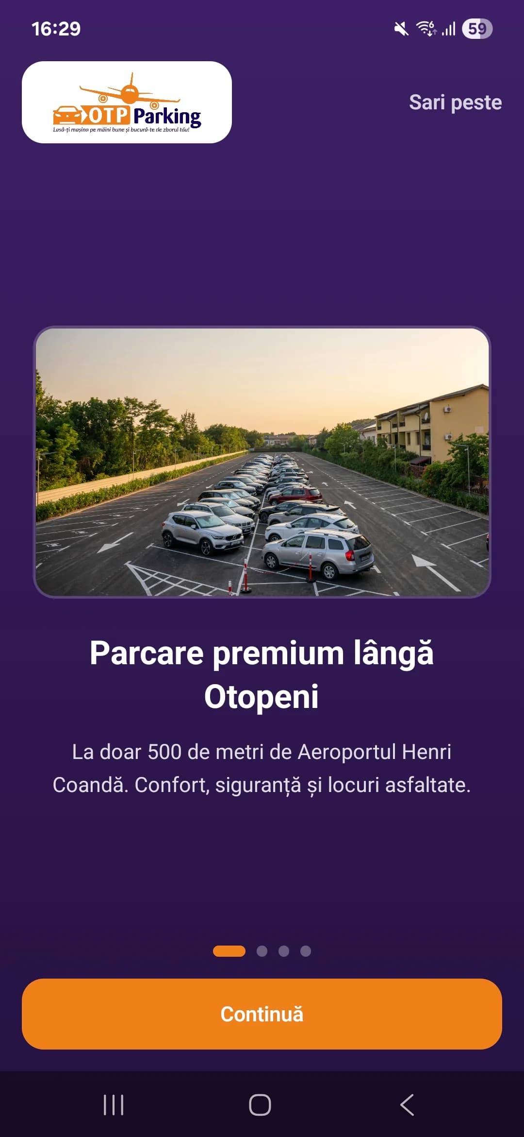 OTP Parking: captură din aplicația publicată în Google Play