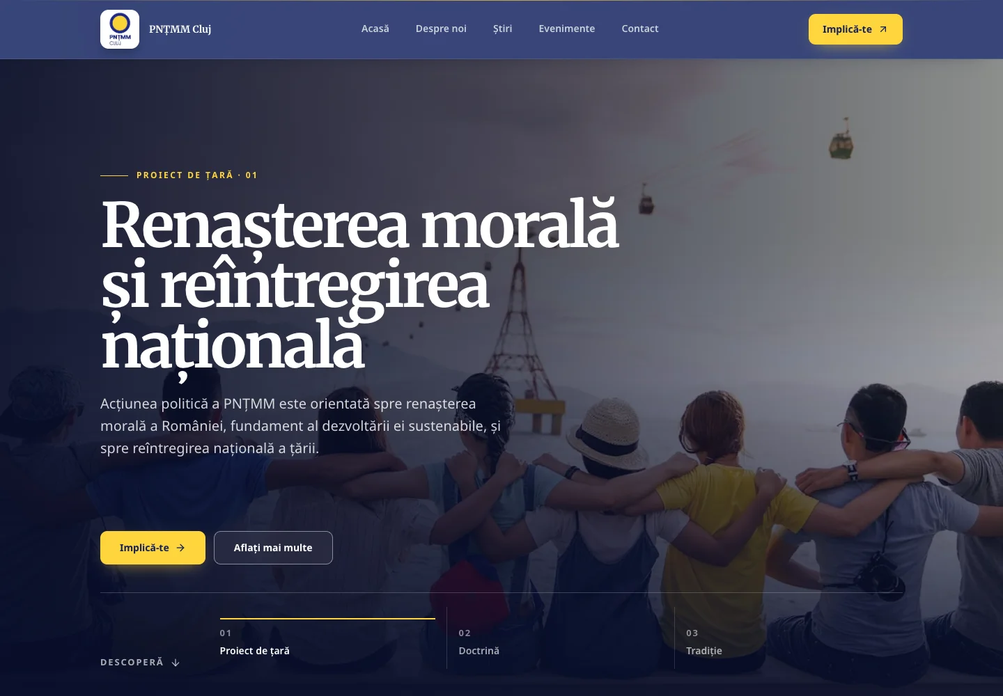 Pagina principală a website-ului PNȚMM Cluj